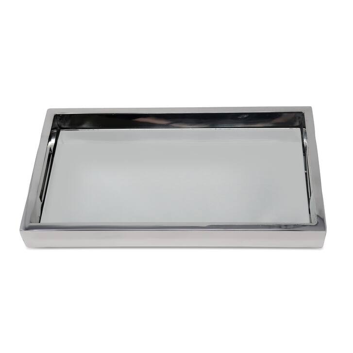 Large Rectangle Mirror Tray with Handles, Available in 3 Colors and 2 Sizes
