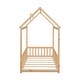 preview thumbnail 23 of 48, Twin Size Solid Wood House Bed with Guardrails for Toddlers