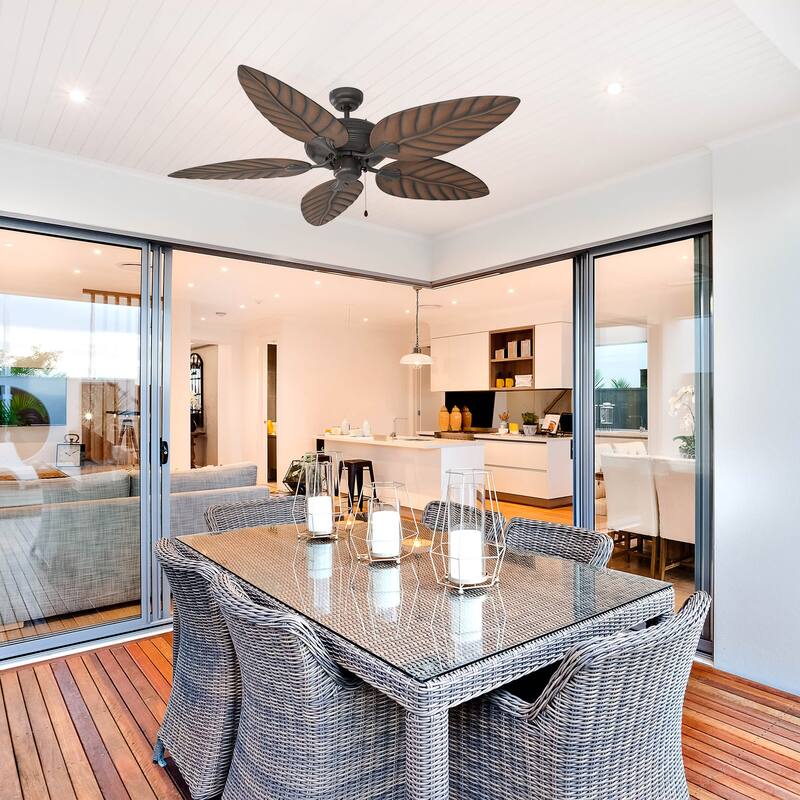 Design House 52" 5 Blade Indoor / Outdoor Ceiling Fan with Leaf-Shaped