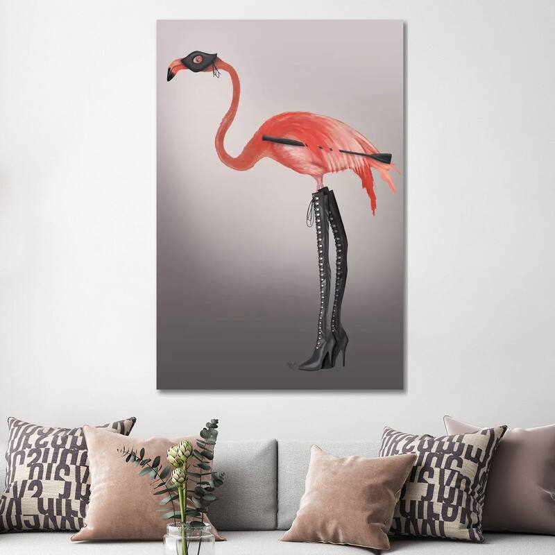 iCanvas "Flamingo with Kinky Boots" by Fab Funky Canvas Print