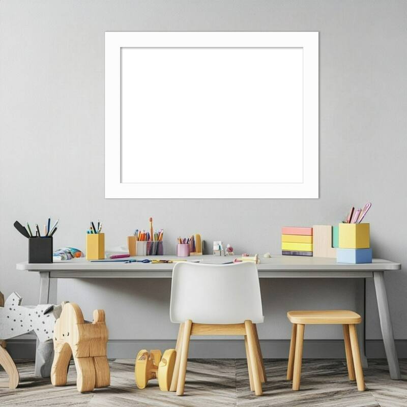 Amanti Art Basic Black Narrow Framed Dry Erase Magnetic Board