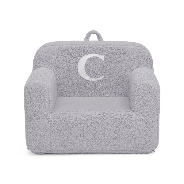 slide 2 of 4, Personalized Monogram Cozee Sherpa Chair - Customize with Letter C - Foam Kids Chair for Ages 18 Months and Up