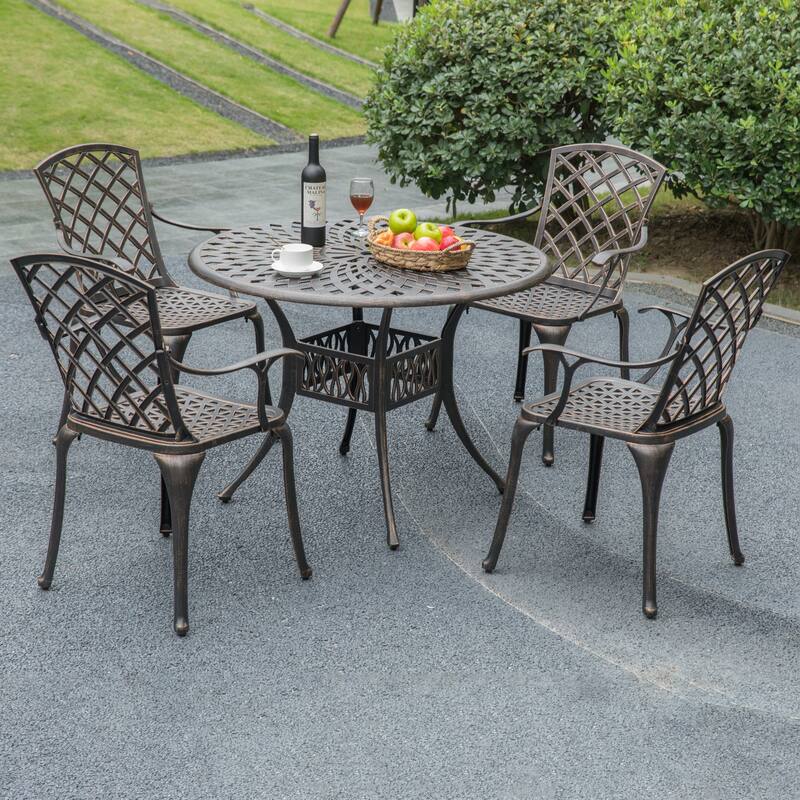 Indoor and Outdoor Dinning Set Bistro Cast Aluminum.