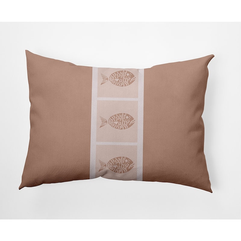 Fish Chips Nautical Decorative Indoor Pillow - Mauve - 14" x 20"