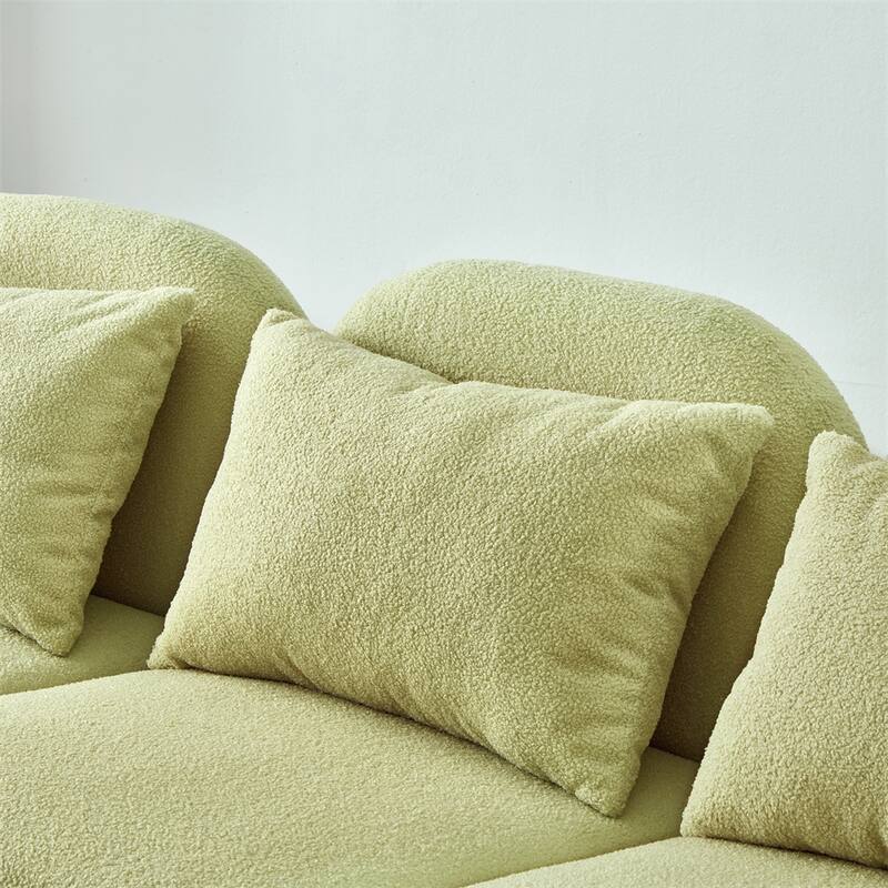 Living Room Furniture Three Seat Lazy Sofa Teddy Fabric