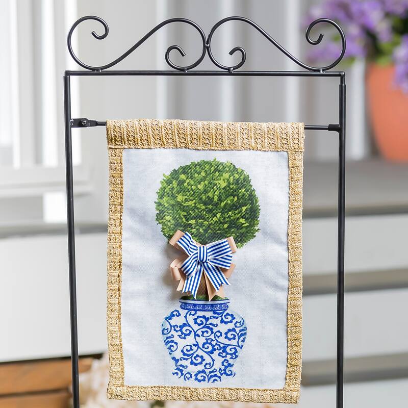 Potted Plant Garden Flag Stand