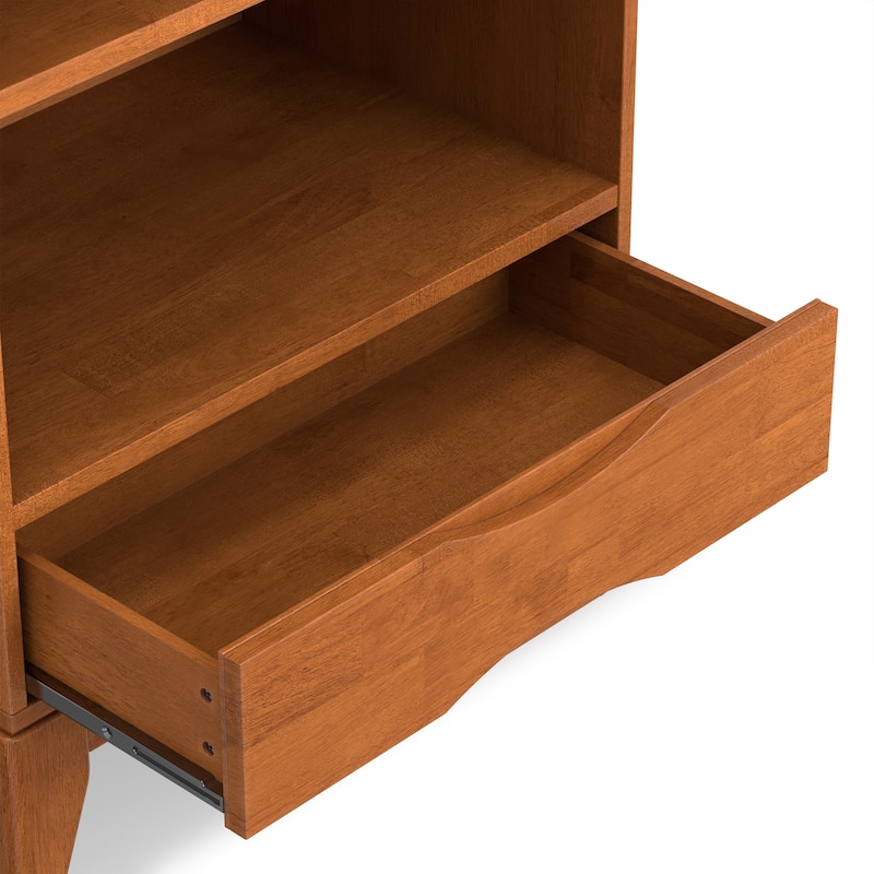 WYNDENHALL Pearson SOLID HARDWOOD 60 x 24 inch Mid Century Modern Bookcase with Storage - 24"w x 16"d x 60"h