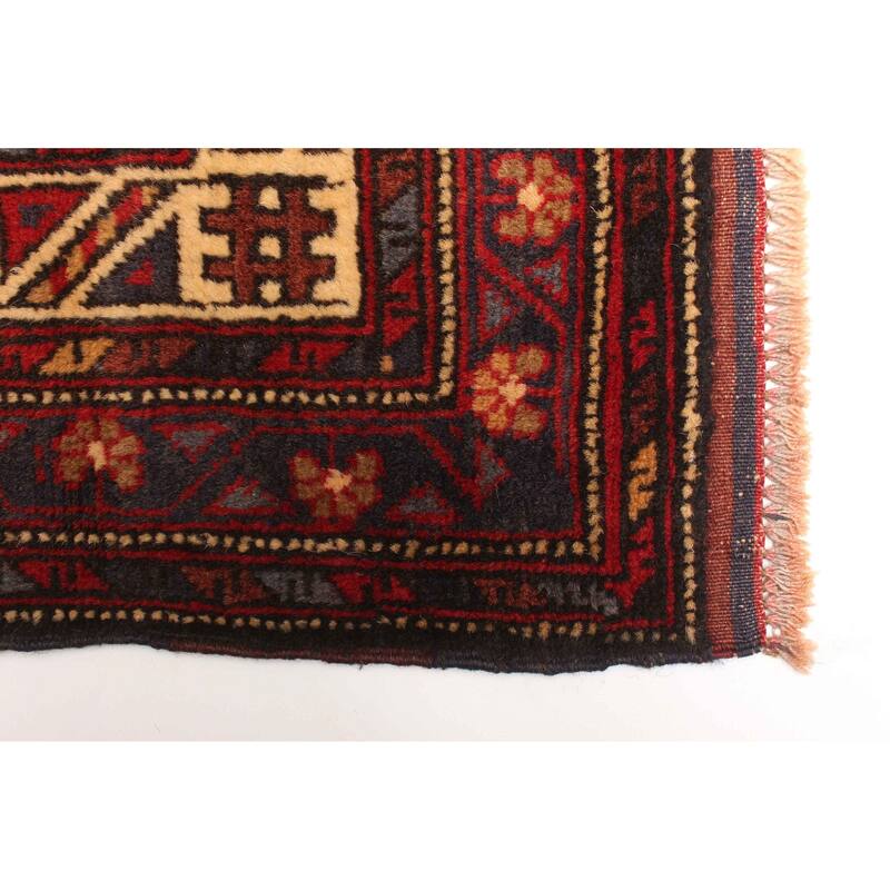 ECARPETGALLERY Hand-knotted Teimani Red Wool Rug - 2'9 x 4'7