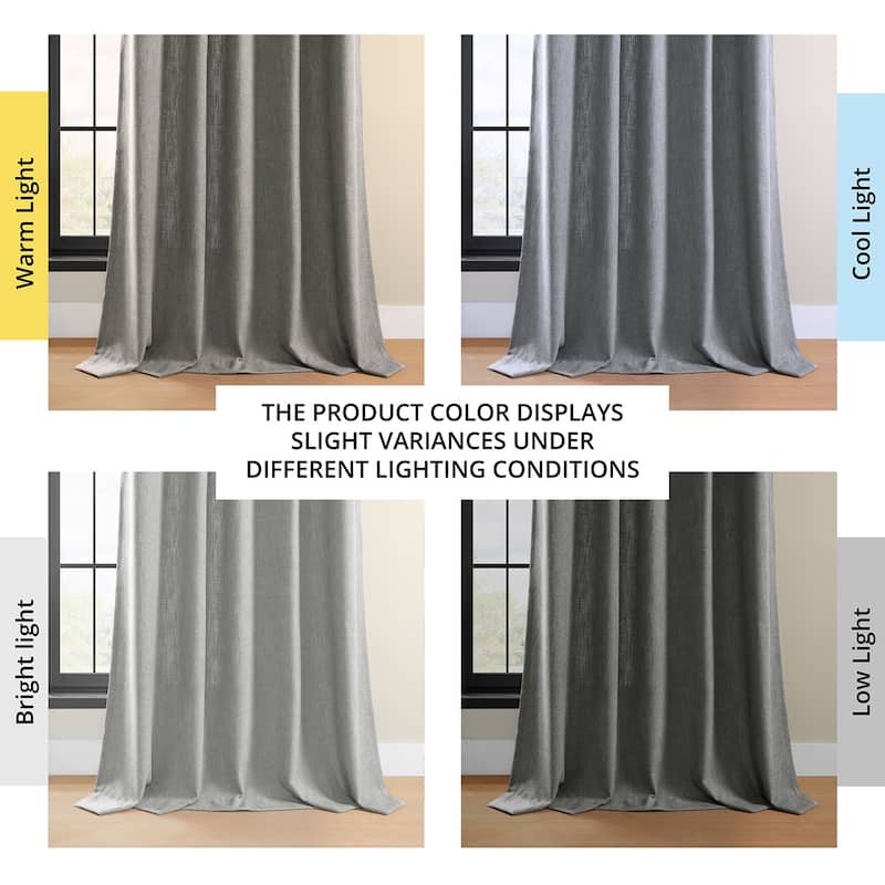 Exclusive Fabrics Simply Faux Linen Curtains (2 Panel) Light Filtering Curtains For Bedroom & Living Room Curtains