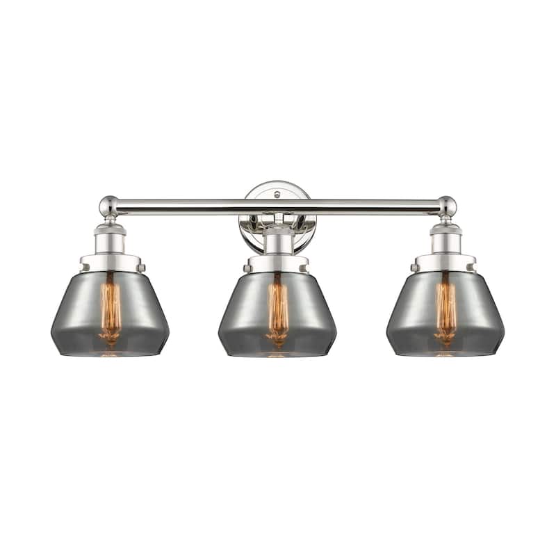 Innovations Lighting 616-3W-10-25 Fulton Vanity Fulton 3 Light 25" - Polished Nickel / Plated Smoke