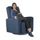 preview thumbnail 21 of 25, Evolur Holland Upholstered Plush Seating Glider Swivel Navy