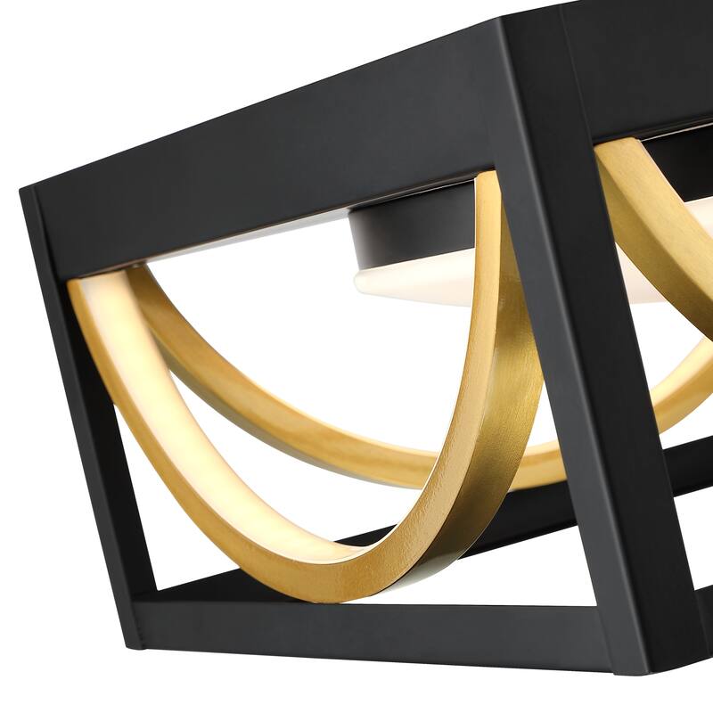 1-Light 28W LED Rectangles Ceiling Light - 11.8"x11.8"x5.5"