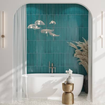 Valenza 2x16 Tropical Teal Ceramic Zellige Subway Wall Tile (10.76 sq ft/case) - 50 Pack