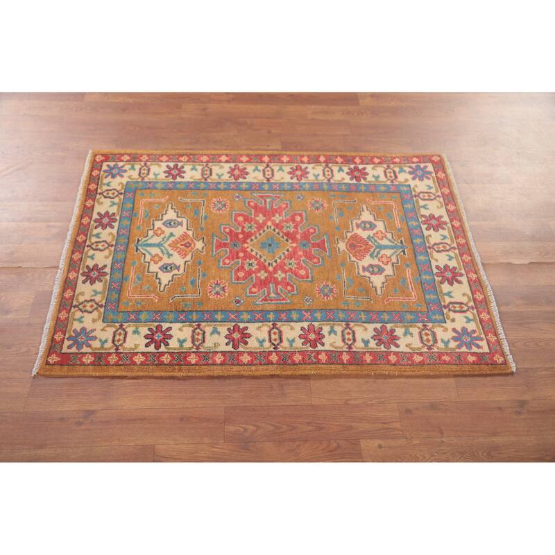 Kazak Oriental Foyer Rug Handmade Wool Carpet - 2'9" x 3'10"