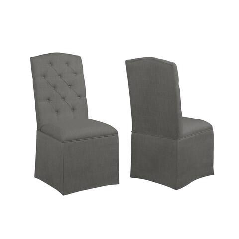 Best Quality Furniture Tufted Skirted Armless Dining Chair