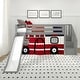 preview thumbnail 23 of 62, Max and Lily Classic Twin Low Loft with Stairs, Easy Slide and Curtain Grey, Red