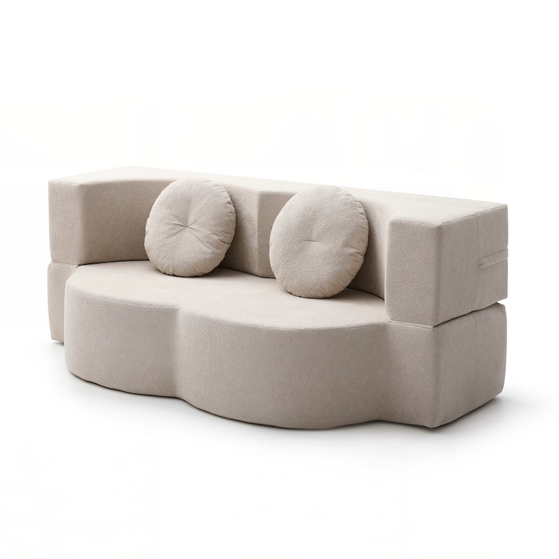 Folding Sofa Bed with Pillow, Sleeper Sofa, Floor & Futon Loveseat Couch