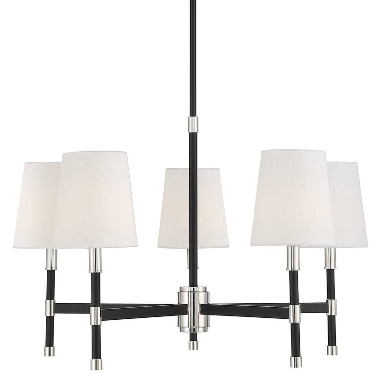 Savoy House 1-1630-5 Brody 5 Light 28" Wide Chandelier - Matte Black / Polished Nickel