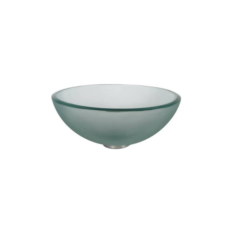 Kraus 14" Frosted Glass Vessel Bathroom Sink - Includes Pop-Up Drain