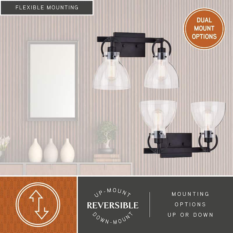 Ogden Contemporary Bathroom Vanity Light Fixture Clear Glass