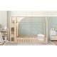 preview thumbnail 29 of 31, Modern Wood House Bed, with Fence and Detachable and Movable Storage Shelves