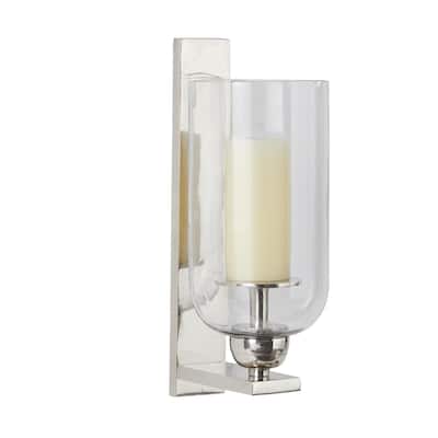 Aluminum Metal Single Candle Wall Sconce - Silver, Gold, Black - Roche River Decor