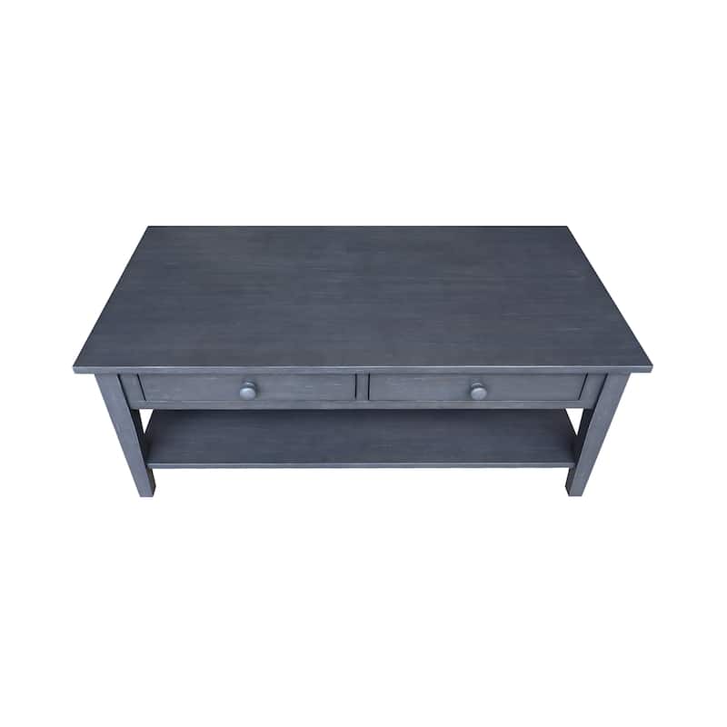 Spencer Solid Parawood Coffee Table - 48 in. W x 24 in. D x 19 in. H