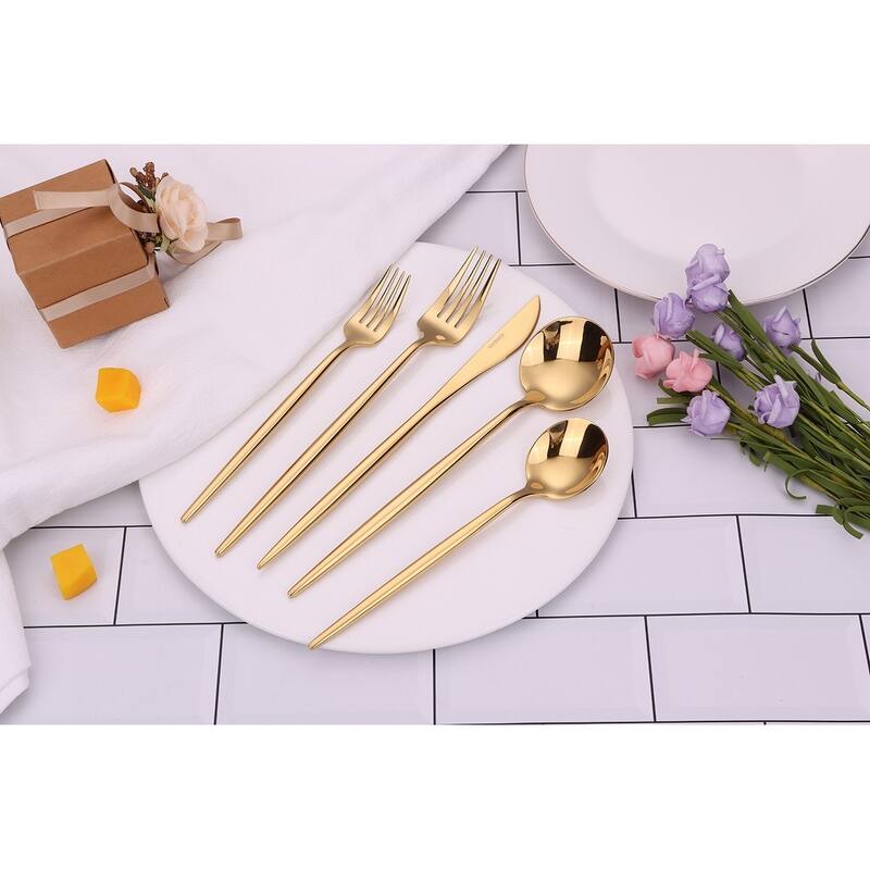20 Pc Flatware Set Gold - Service For 4 - 20 Pc