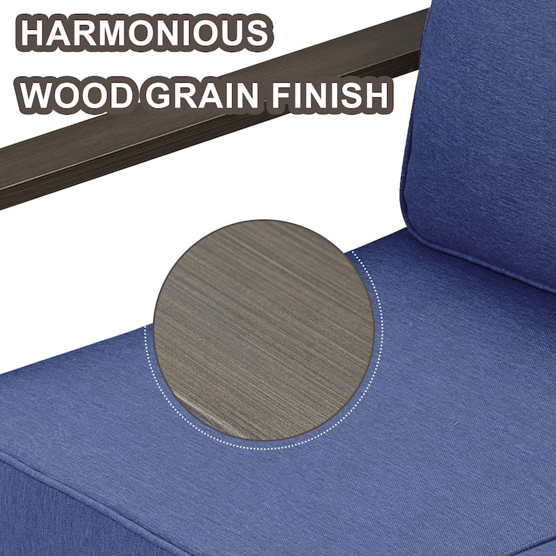 Gymojoy 7 Pieces Patio Sofa with Rattan Swivel Rocking Chair Ottomans Outdoor Conversation Set