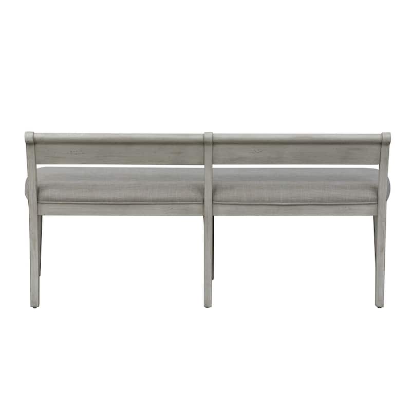 Farmhouse Reimagined Antique White Upholstered Bench