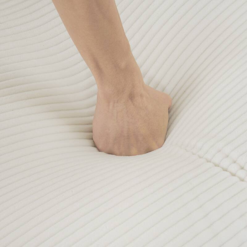 Roomfitters Dual-Layer Ottoman Footrest for Living Room, Plush Corduroy Fabric with Pocket Spring Seat, Beige