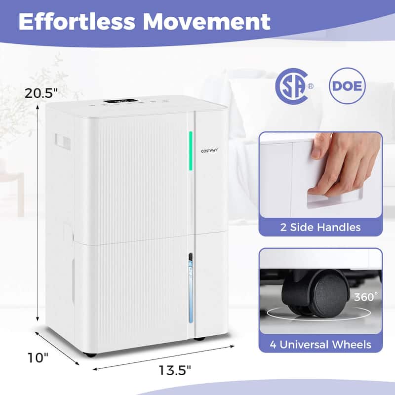 Costway 74 Pints Dehumidifier for Home 6000 Sq.Ft Dehumidifier with - See Details
