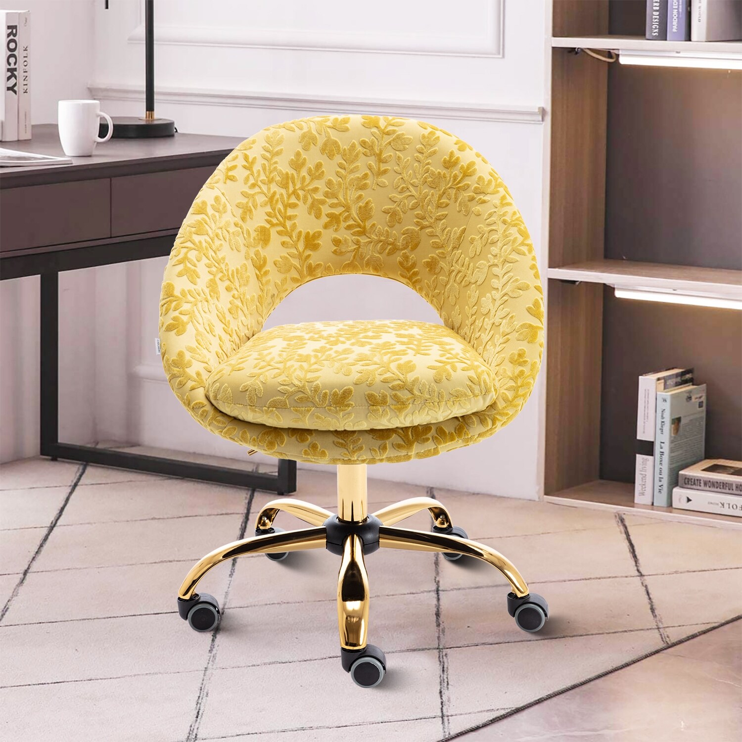 GZMR Skeleton Round Low Back Tufted Swivel office Chair