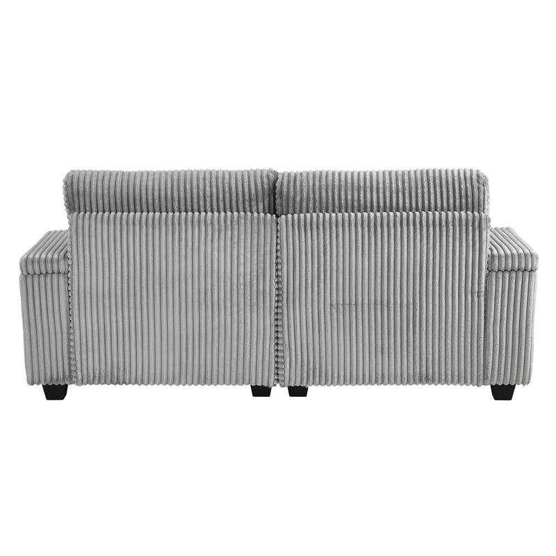 Corduroy Chaise Lounge Sofa Loveseat Sleeper Sofa with Adjustable Backrest, Cup Holders, Phone Holder and Dual Storage Armrest