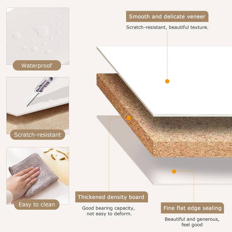 VECELO 70.9 Inches 70.9-Inch White Bookshelf with 4 Open Shelves & Magnetic Doors Anti-Tip Device Organizer for Home Storage