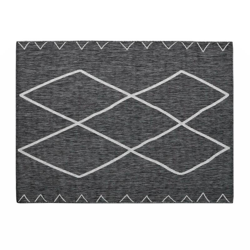 Indoor/Outdoor Rug,8' x 10' - 8' x 10' - Grey+White