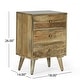 preview thumbnail 3 of 9, Lytle Boho Handcrafted Mango Wood 3 Drawer Nightstand by Christopher Knight Home