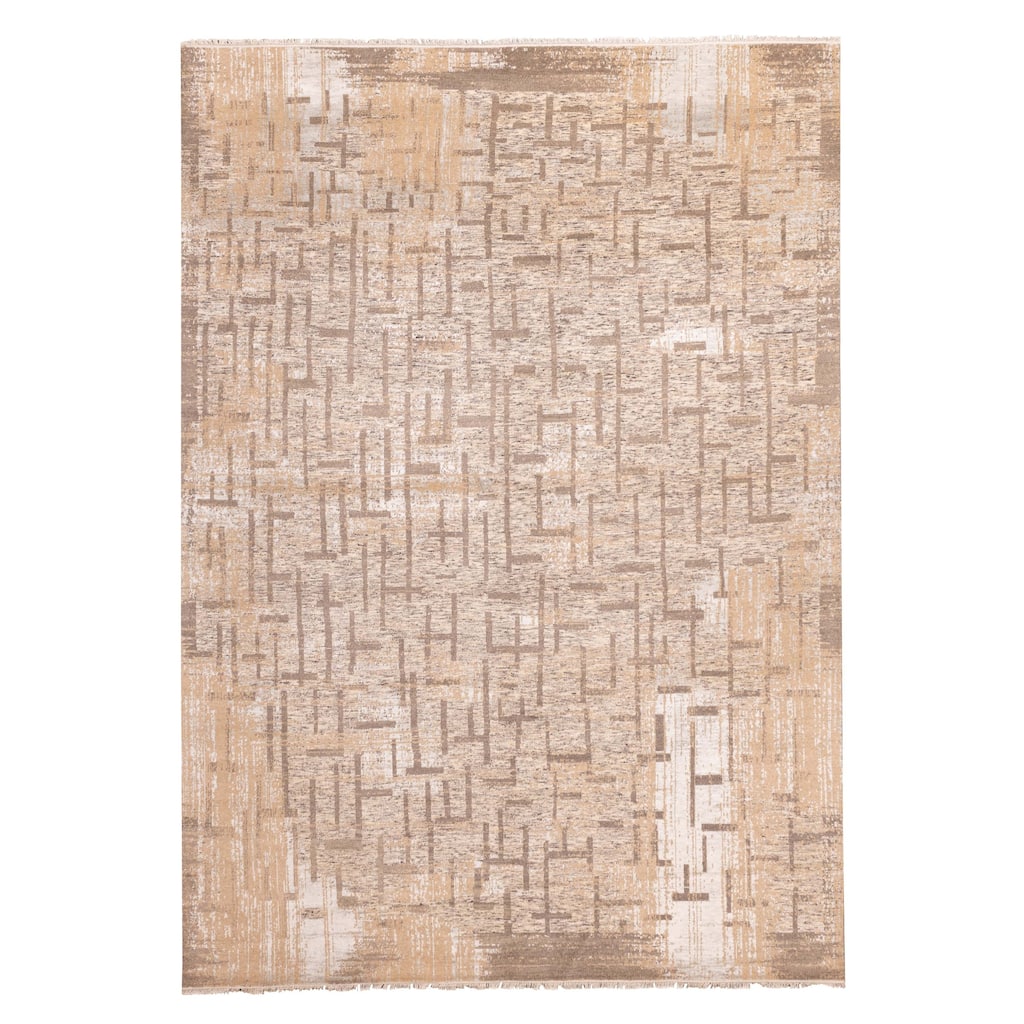 ECARPETGALLERY Hand-knotted Legacy Beige Silk, Wool Rug - 8'10 x 12'2