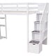 preview thumbnail 9 of 7, Modern Twin Size Loft Bed With 4 Storage Drawers,Shelves and Stairs,Solid Construction