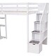 preview thumbnail 27 of 25, Twin Size Wooden Loft Bed With 4 Storage Drawers,Shelves and Stairs