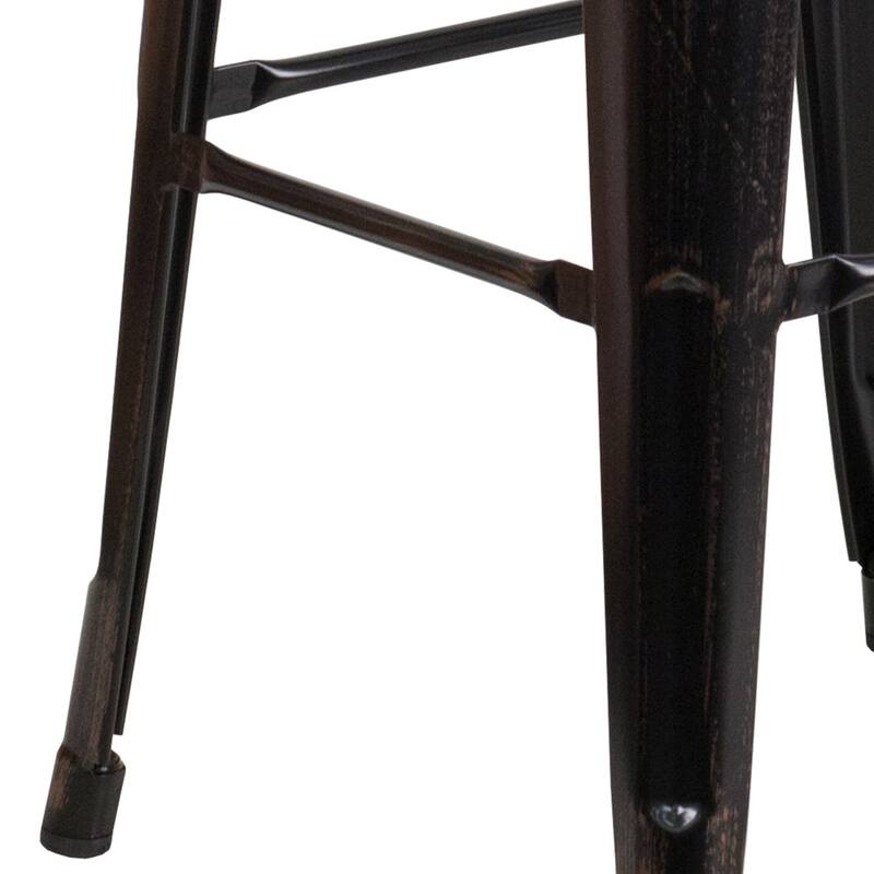 4 Pack 30" High Backless Metal Indoor-Outdoor Barstool with Square Seat