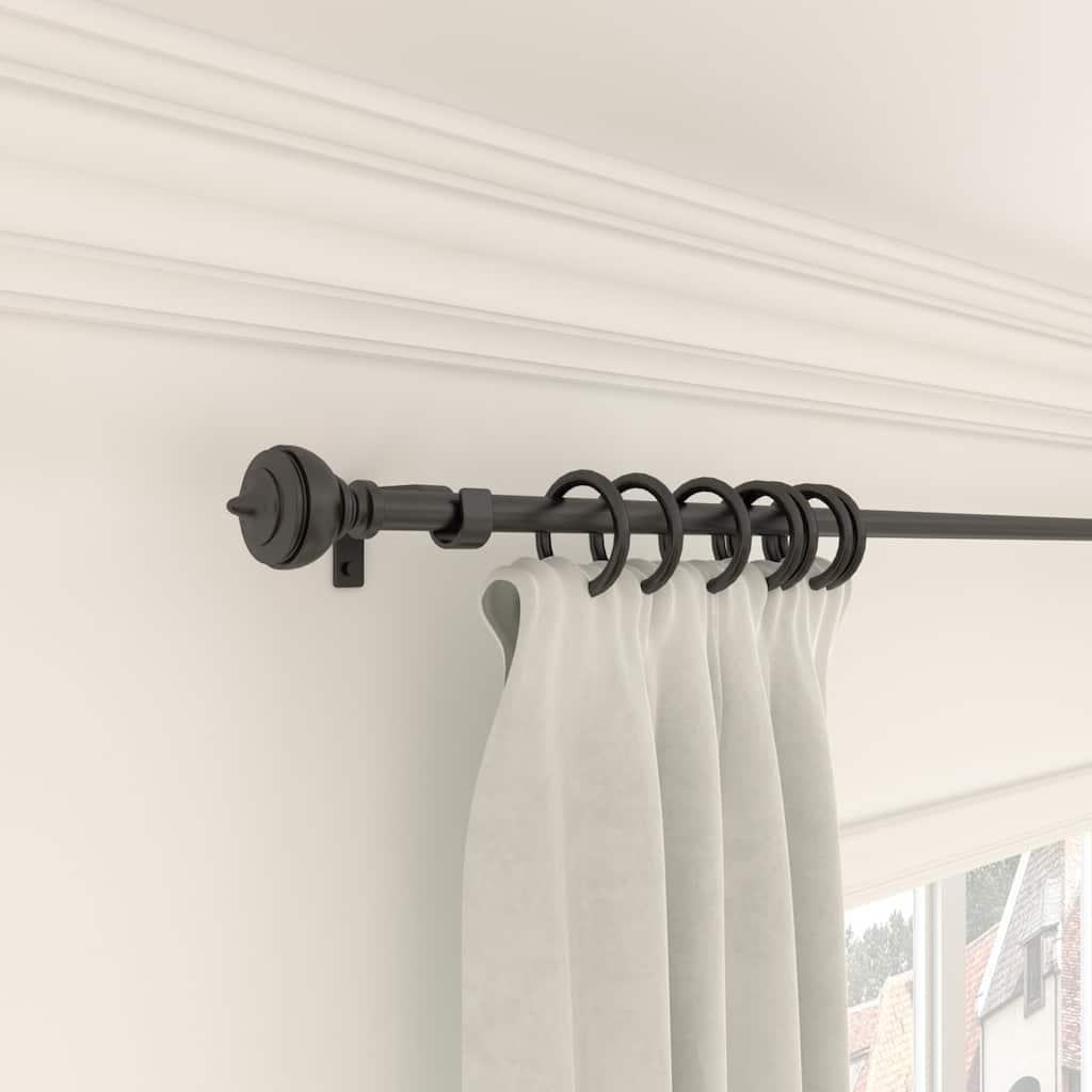 Acroma Black Steel Adjustable Single Elengant Curtain Rod.
