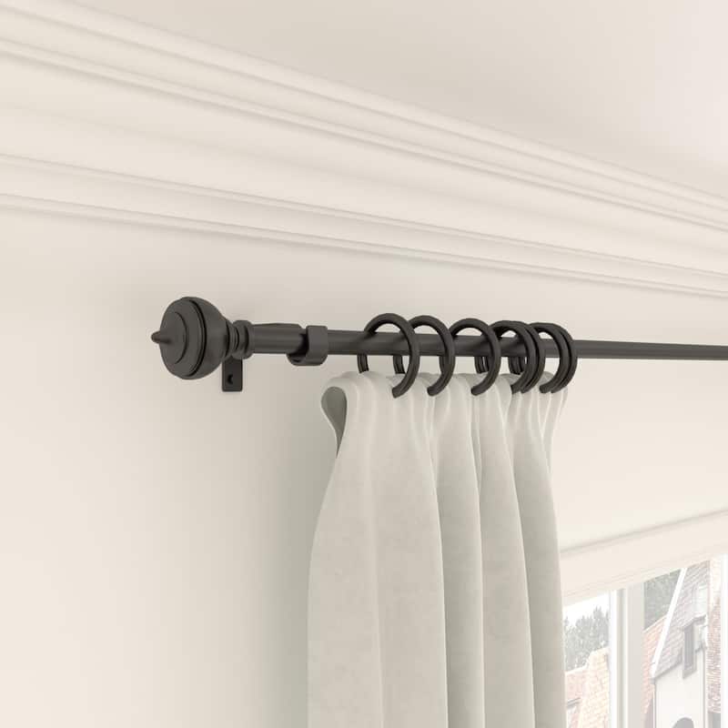 Acroma Black Steel Adjustable Single Elengant Curtain Rod