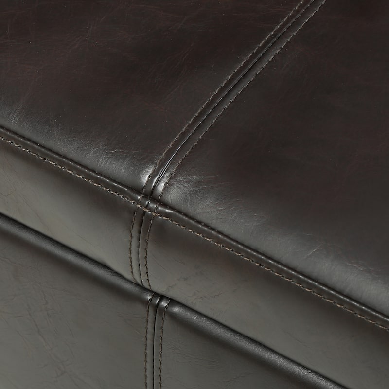 Rolled Arm Storage Benches, End of Bed Bench Tufted Large Upholstered Storage Ottoman PU Window Bench Storage Shoe Bench