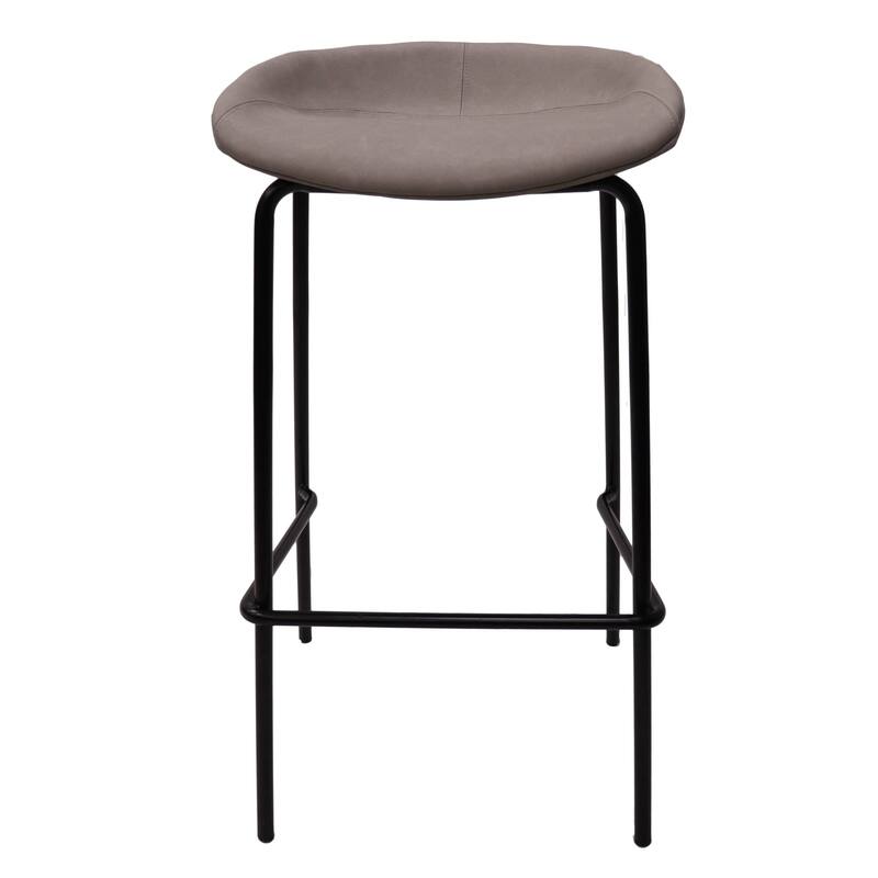 Leather Barstool with Powder-Coated Iron Frame Servos Series