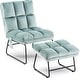 preview thumbnail 6 of 67, MCombo Accent Chair with Ottoman,Velvet Modern Side Pocket Metal Legs Club Chair,0014