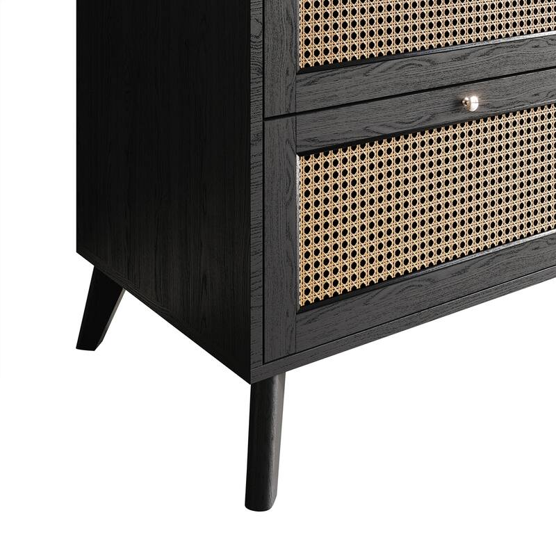 CraftPorch Mid-Century Modern Black Nightstand