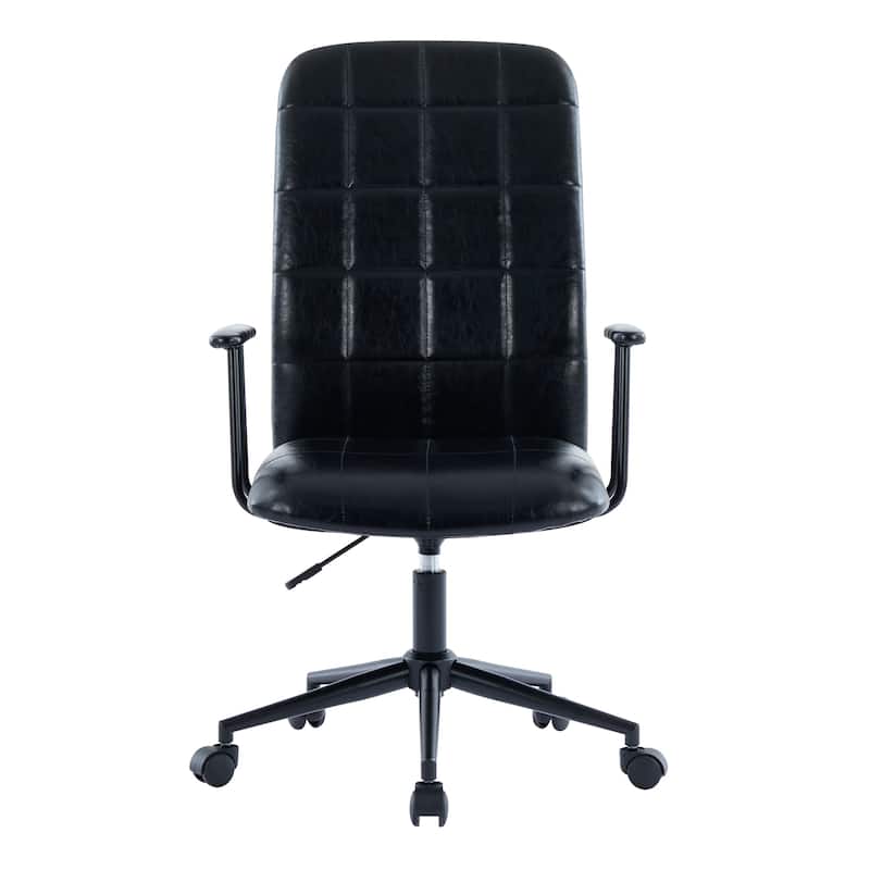 PU Leather Swivel Office Chair with Wheels, Ergonomic High Back Computer Chair, Home Office Chair with Adjustable Height