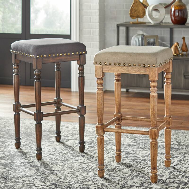 Lifestorey Grafton 30-inch Turned Leg Stools (Set of 2)