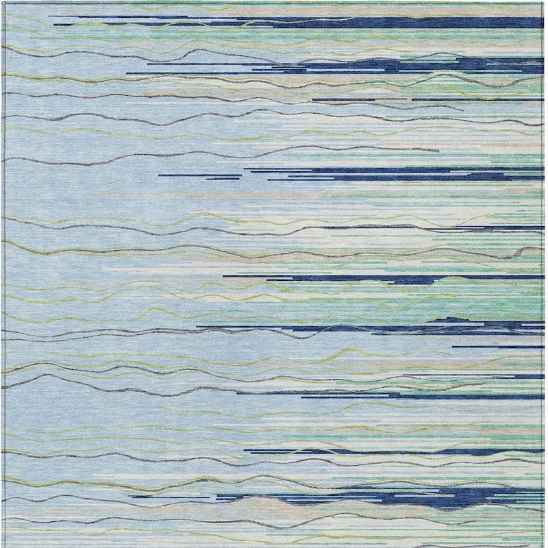HomeRoots Striped Transitional Rectangle Outdoor Rug